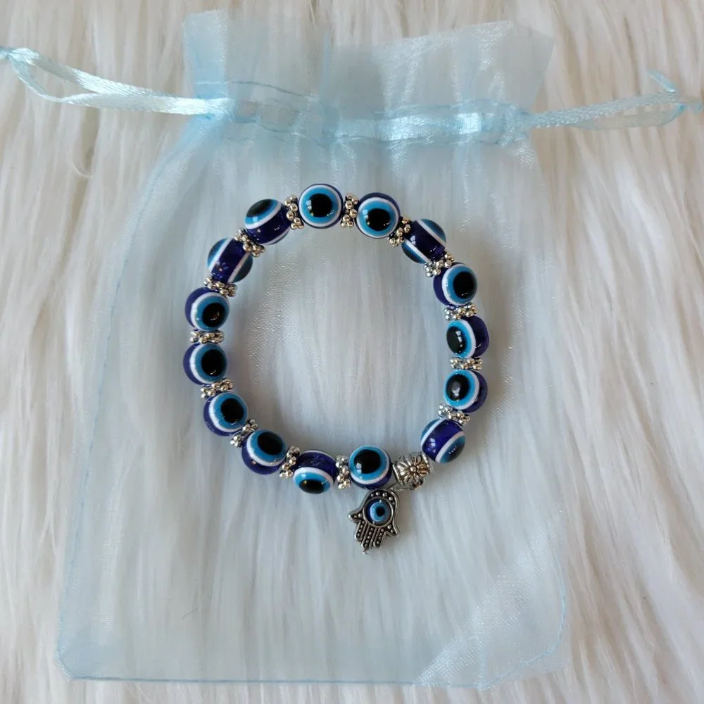 Evil Eye Hamsa Hand Beaded Bracelet